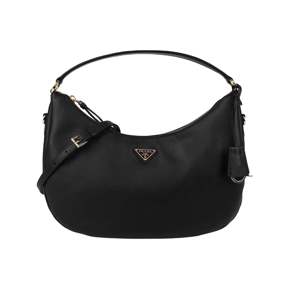 1BC273-2CYS-F0002 Prada Triangle Logo Leather Shoulder Bag Black