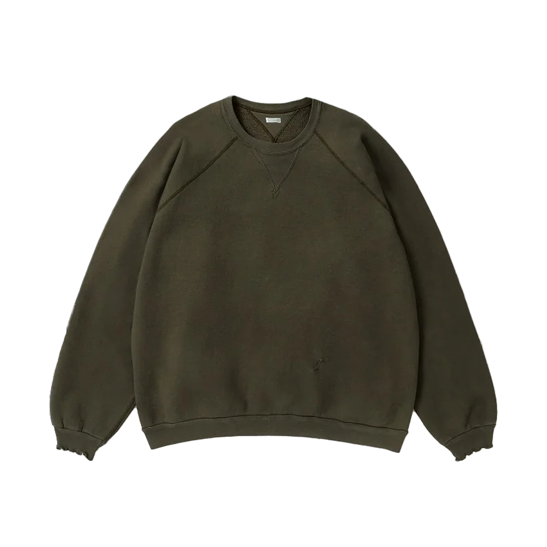아프레쎄 빈티지 더블 V 스웨트셔츠 올리브 - 26SS(A.Presse Vintage Double V Sweatshirt Olive - 26SS)