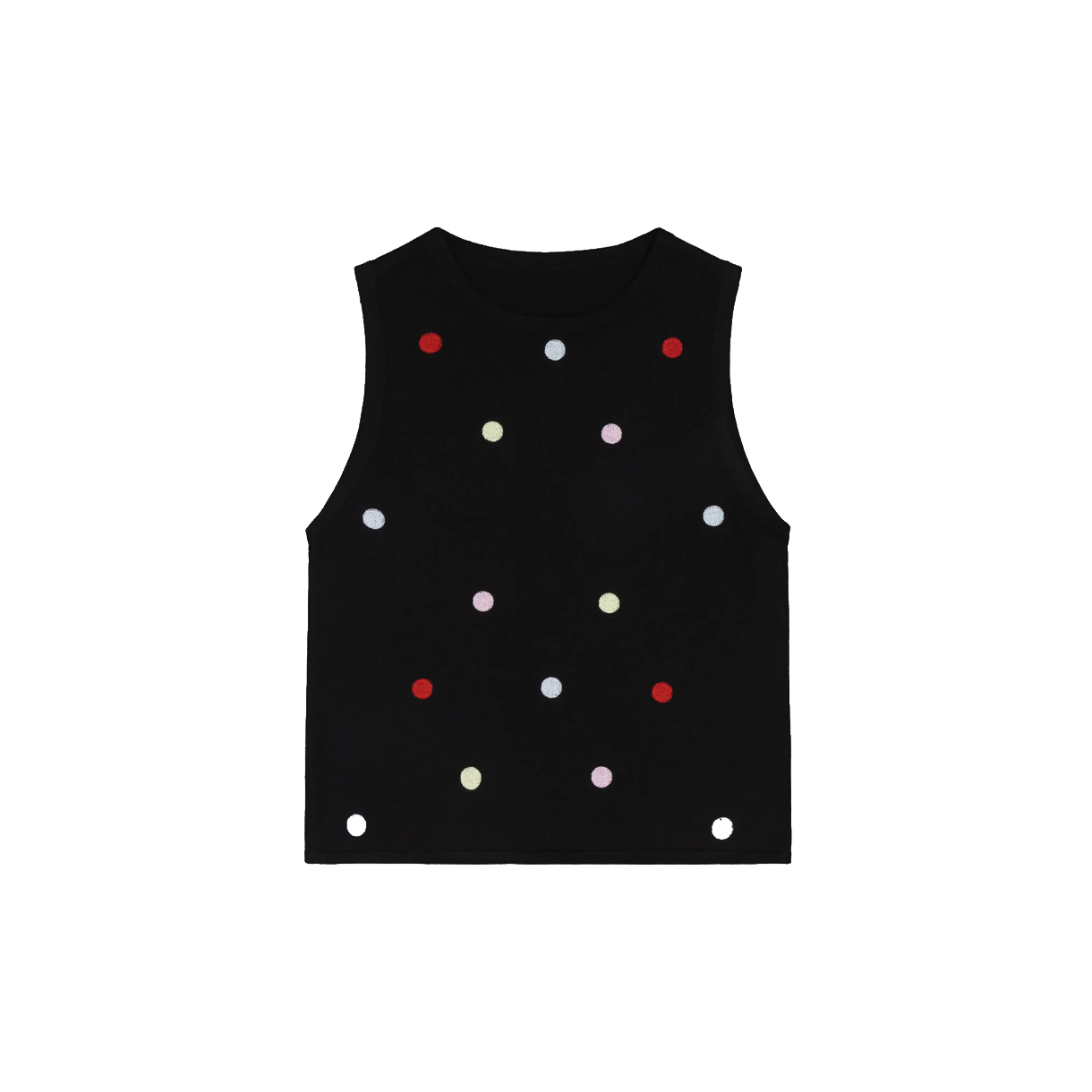 하이 우먼 어거스트 탑 블랙 앤 멀티컬러 폴카 - 26SS(Hai Women August Top Black and Multicolour Polka - 26SS)