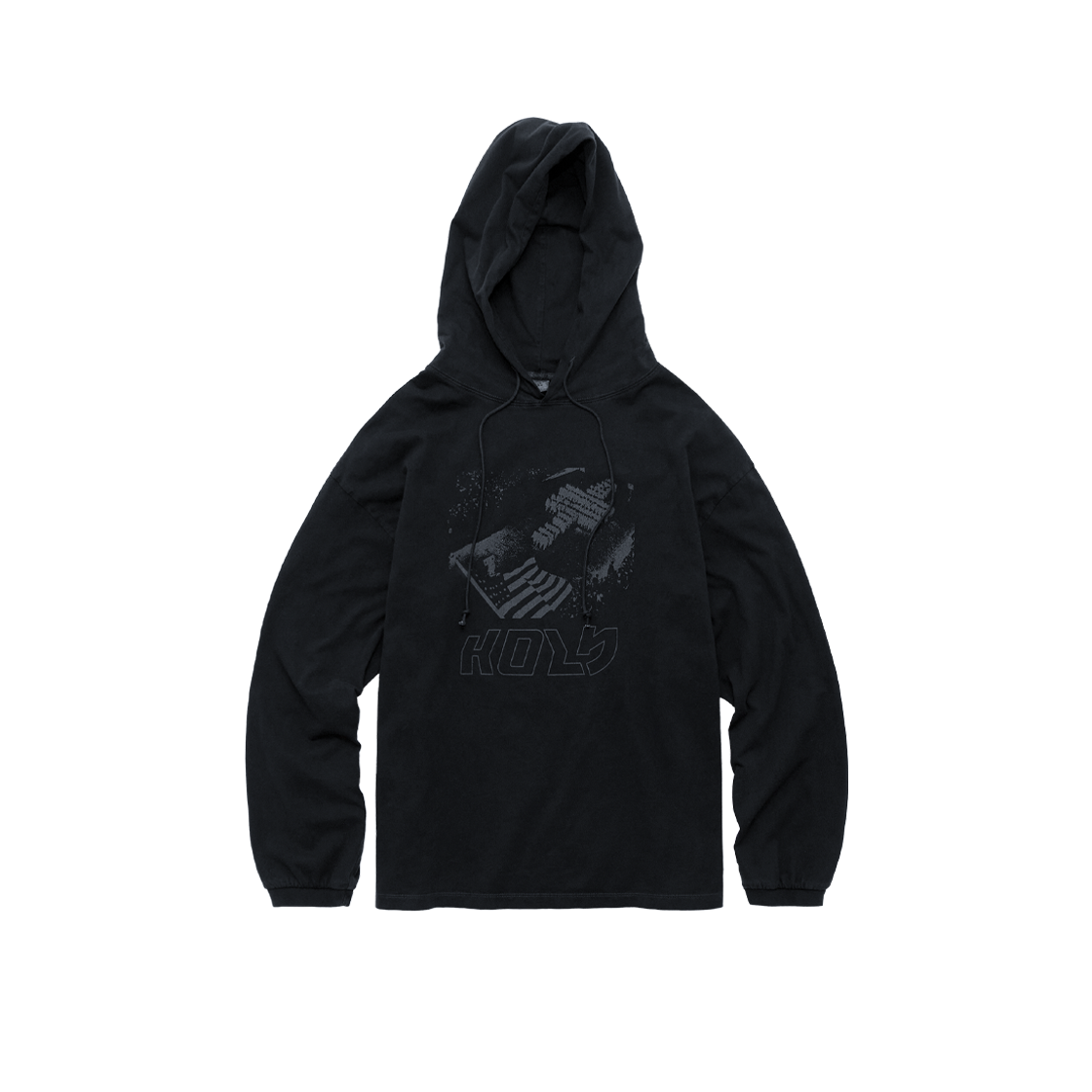 PL6PHD5091IN Polyteru Graphic Hooded Long Sleeves Holy Ink