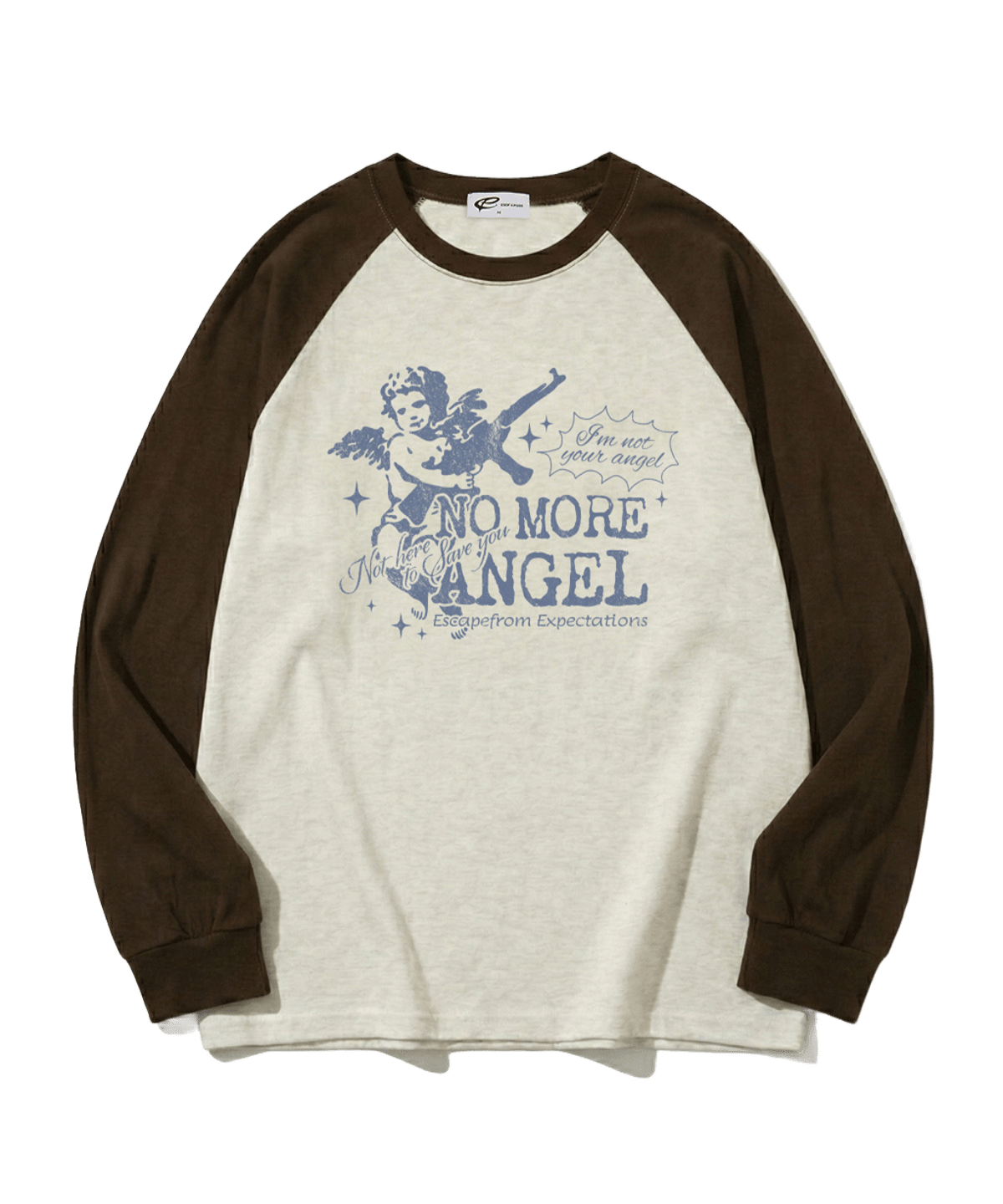 E261LS029BW Escapefrom No More Angel Print Long Sleeve