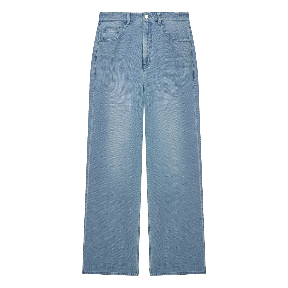 티엔지티 텍스처 와이드핏 데님 팬츠 워시드블루(TNGT Textured Wide Fit Denim Pants Washed Blue)