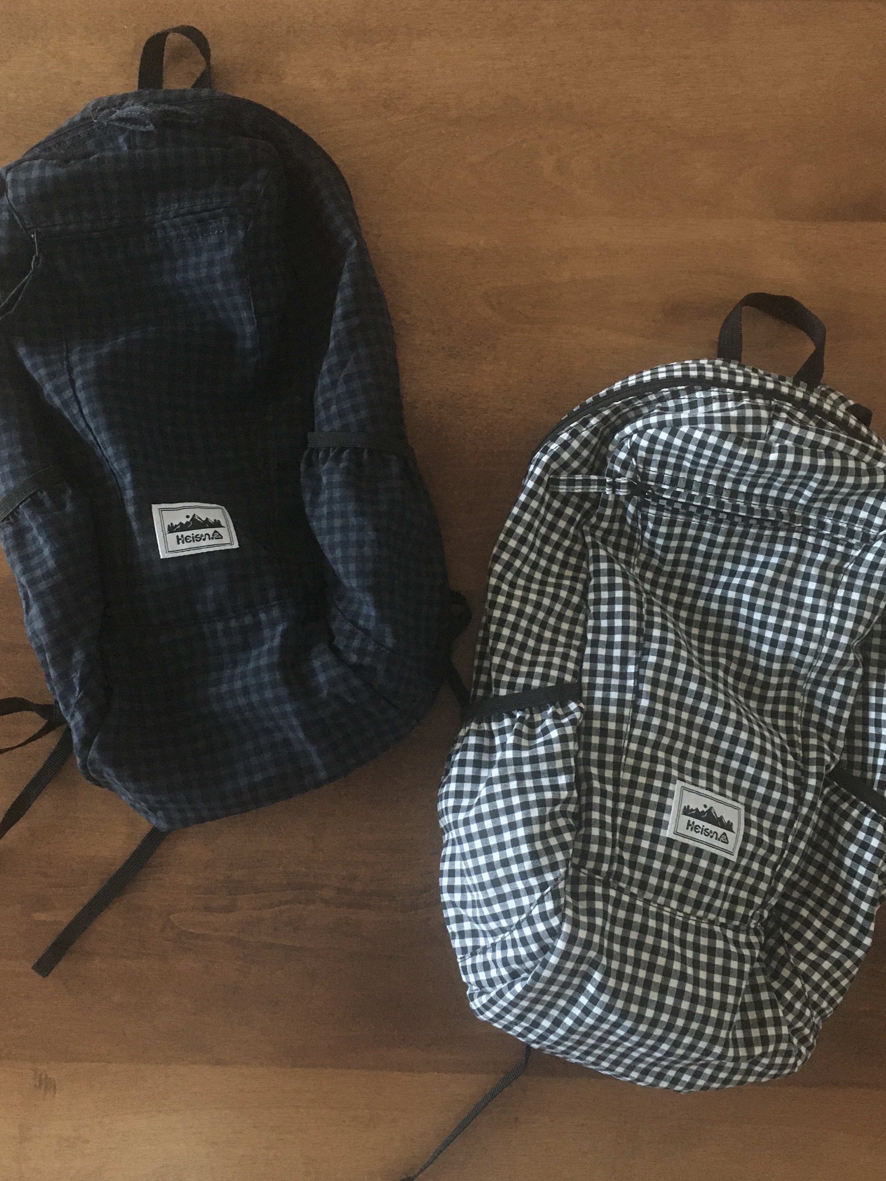 Heisan Compact Pocket Bag V1 Gingham Check - Navy, Heisan Compact Pocket Bag V1 Gingham Check - Black 착용 스타일 - 1