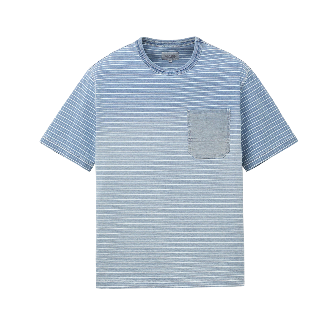 SATAM26741BUX SERIES Gradient Stripe Short-Sleeve T-Shirt Blue