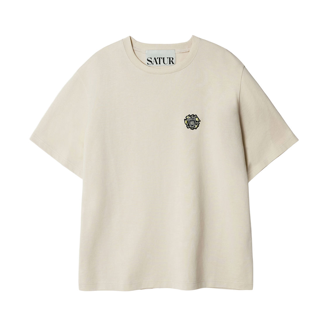 SA261UTS01CRM0 SATUR Crest Logo T-Shirt Cream
