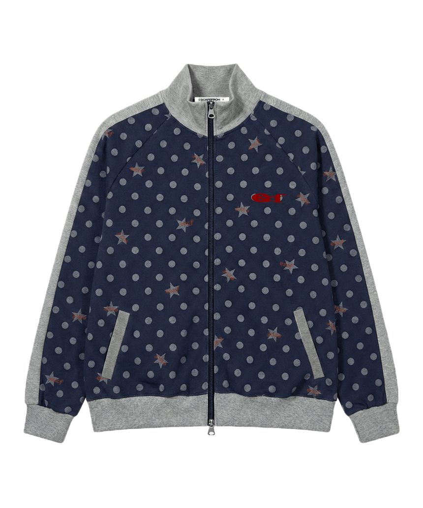 이스케이프프롬 픽셀 ESCF 도트 트랙탑 집업 네이비(Escapefrom Pixel ESCF Dot Track Zip-Up)