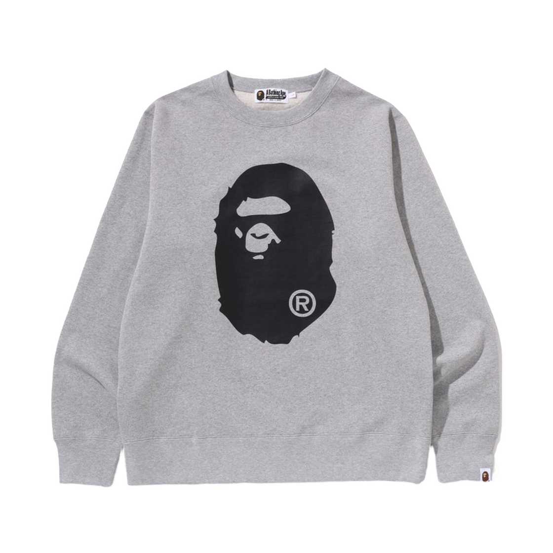 - BAPE Big Ape Head Crewneck Sweatshirt Gray