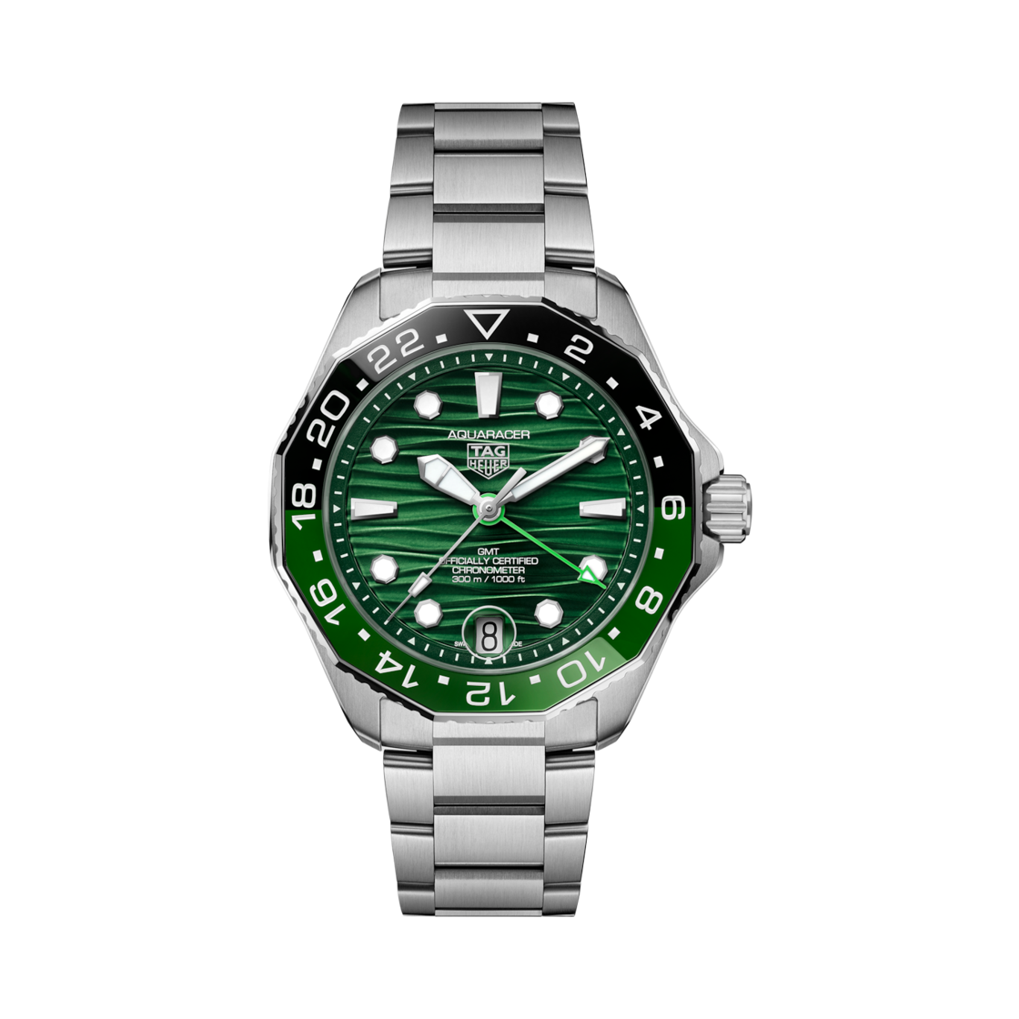 태그 호이어 아쿠아레이서 프로페셔널 300 GMT 오토매틱 42mm 스틸 그린(TAG Heuer Aquaracer Professional 300 GMT Automatic 42mm Steel Green)