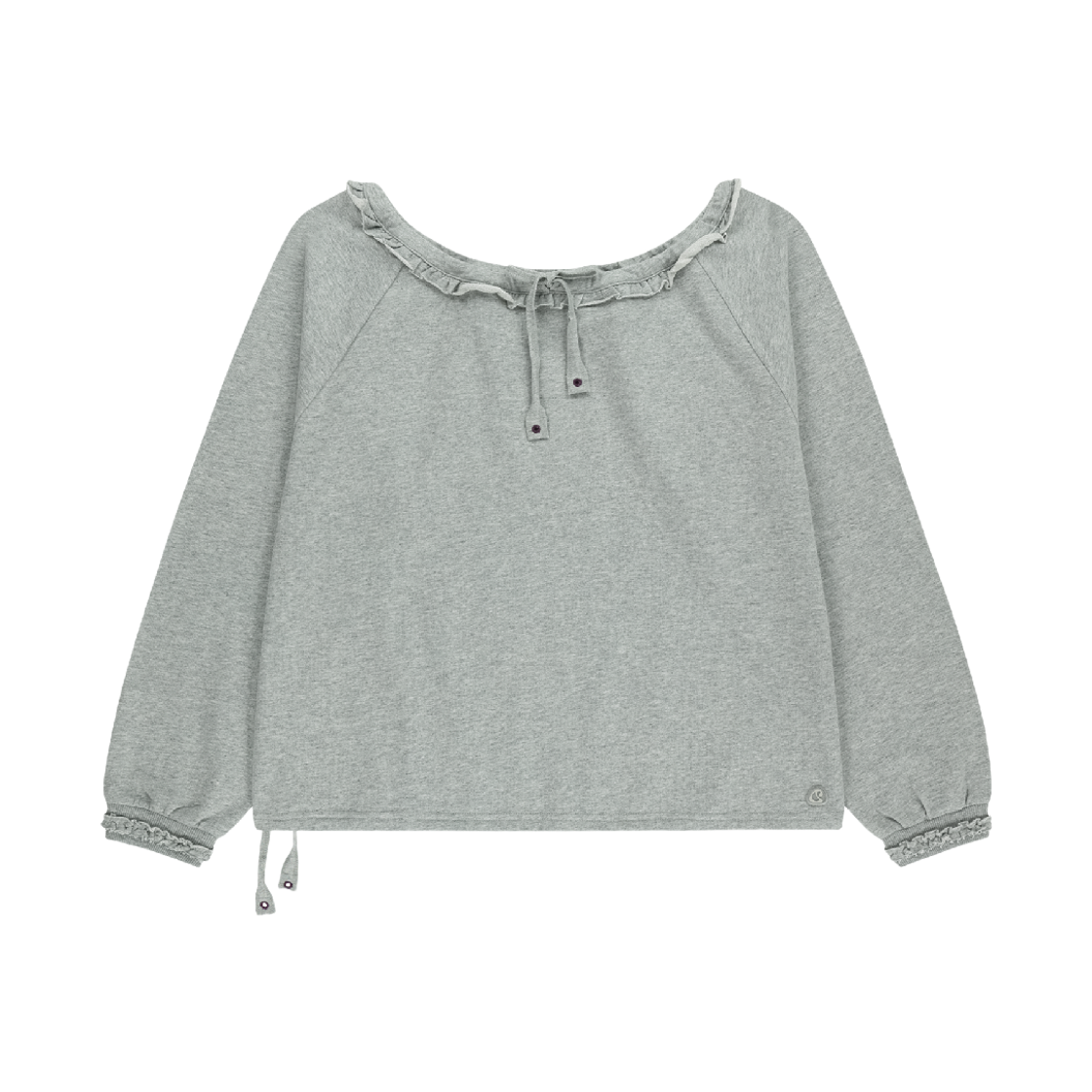 코이세이오 드로스트링 롱 슬리브 멜란지 그레이