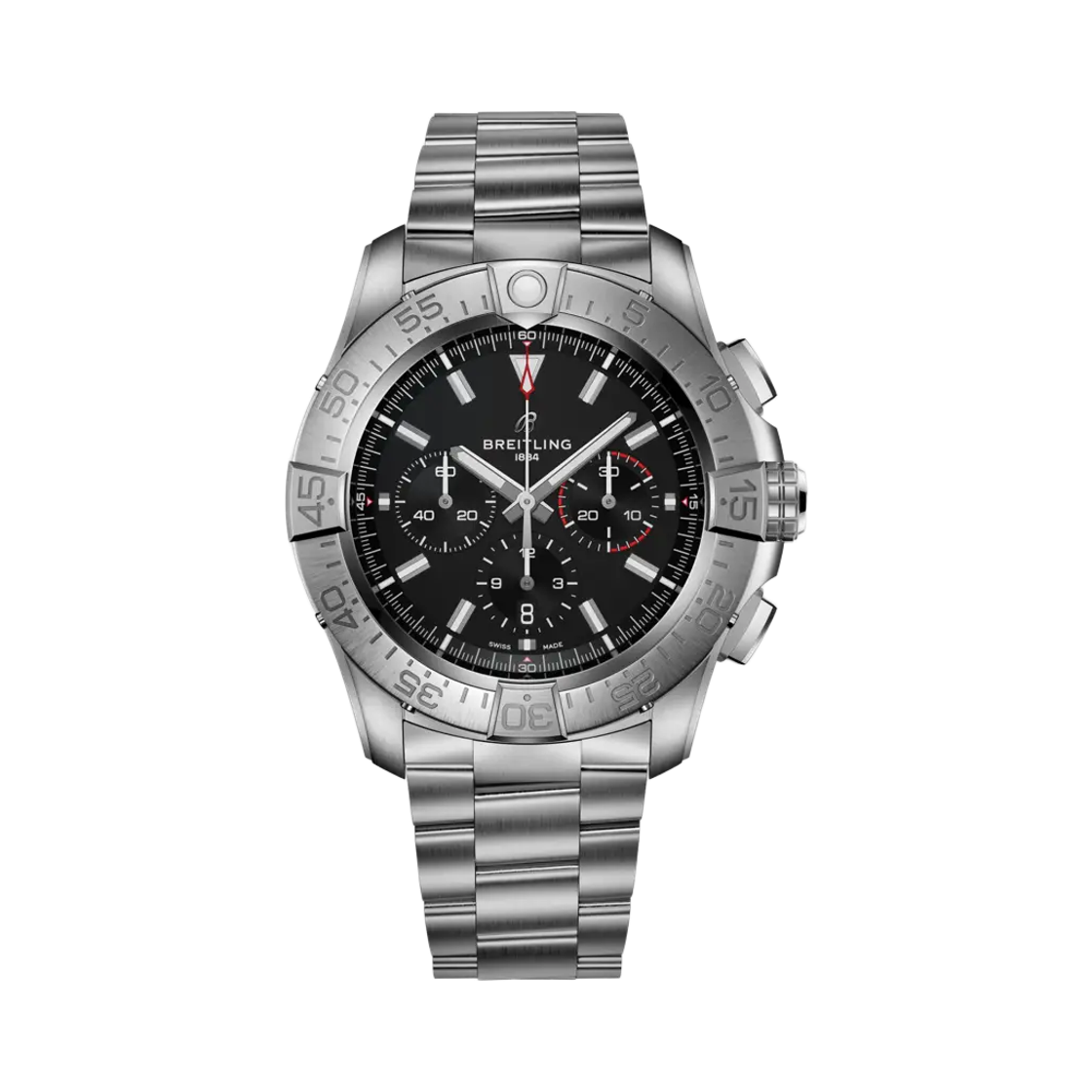 브라이틀링 슈퍼 어벤져 B01 크로노그래프 메카니컬 46mm 메탈 티타늄 블랙(Breitling Super Avenger B01 Chronograph Mechanical 46mm Metal Titanium Black)