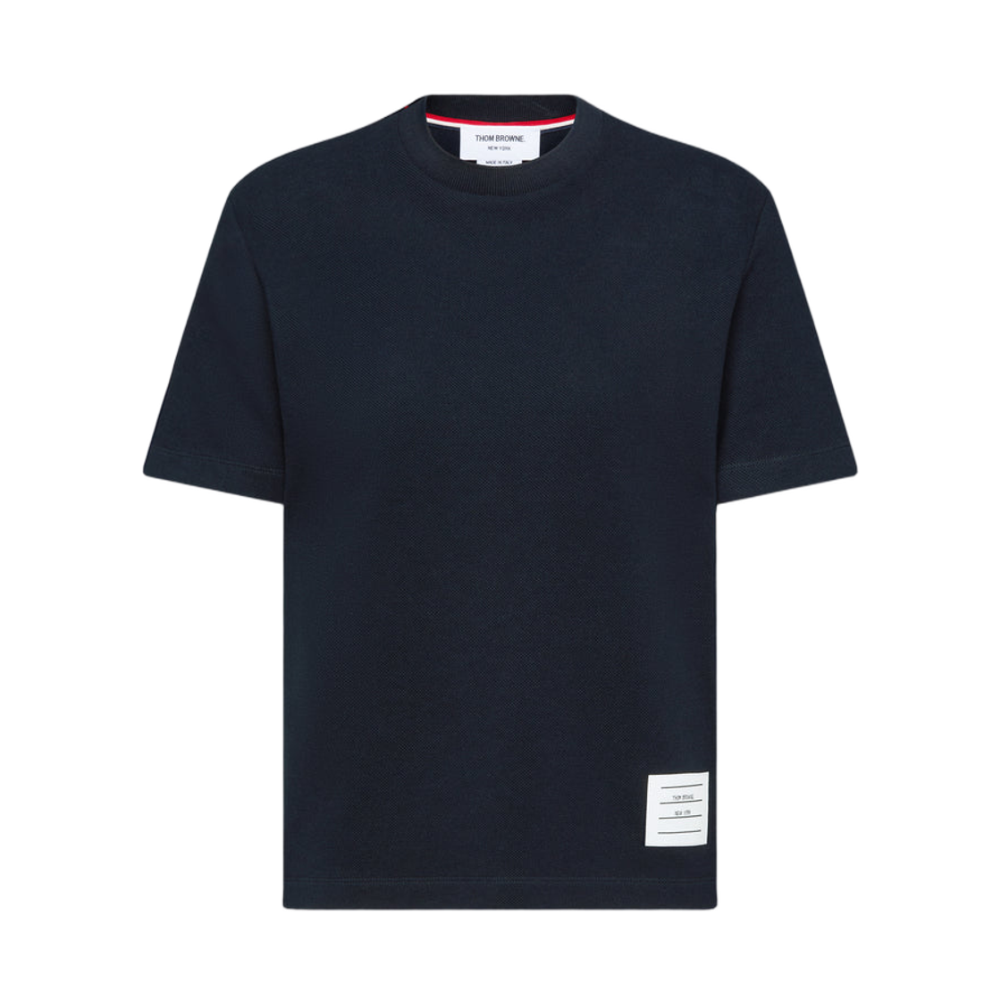 FJS207A-00050-415 (W) Thom Browne Classic Pique 4-Bar T-Shirt Navy