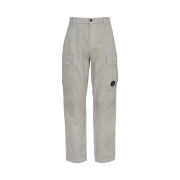 C.P. Company Cotton Gabardine Loose Cargo Pants Dove Grey - 26SS