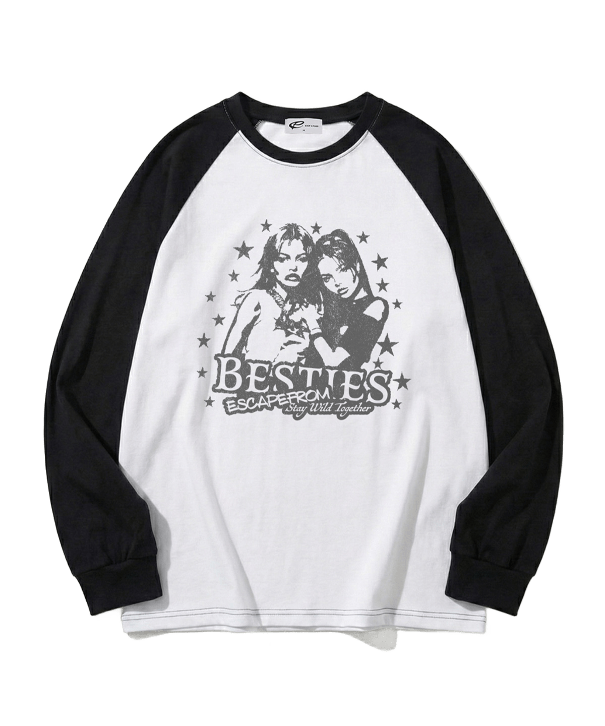 E261LS032BK Escapefrom Bestie ESCF Print Long Sleeve