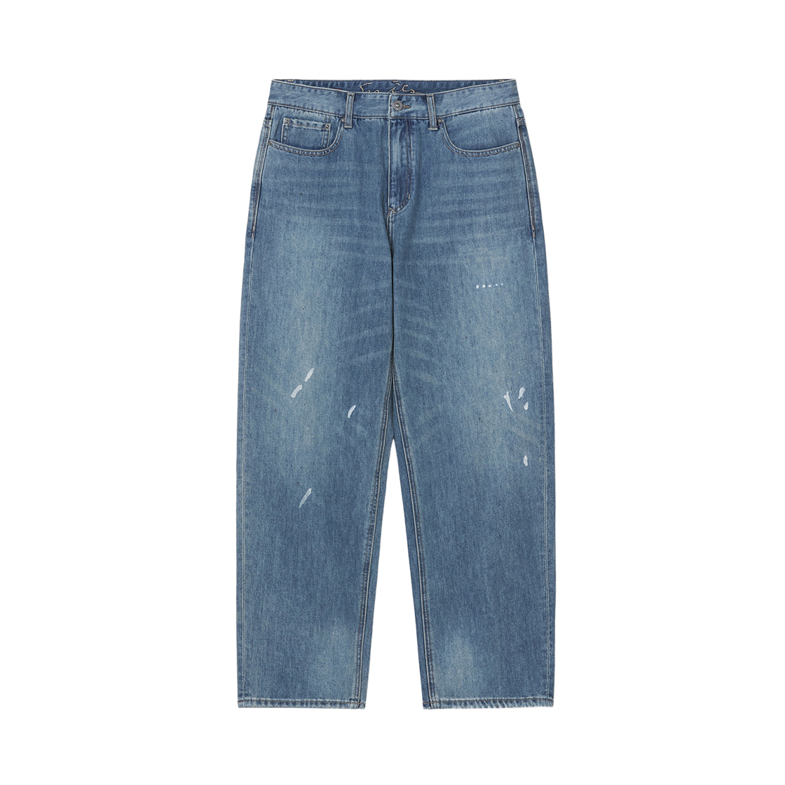 SAPDM26191BUX SERIES Mid-Wash Painted Balloon Denim Blue