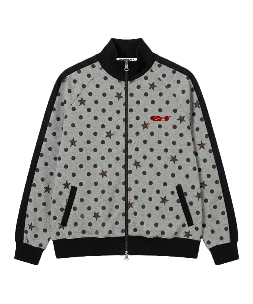 이스케이프프롬 픽셀 ESCF 도트 트랙탑 집업 그레이(Escapefrom Pixel ESCF Dot Track Zip-Up)