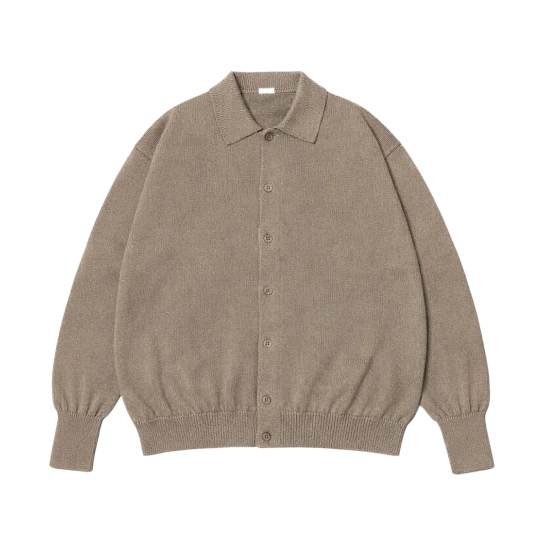 아프레쎄 코튼 니트 폴로 칼라 가디건 그레이지 - 26SS(A.Presse Cotton Knit Polo Collar Cardigan Greige - 26SS) - 1