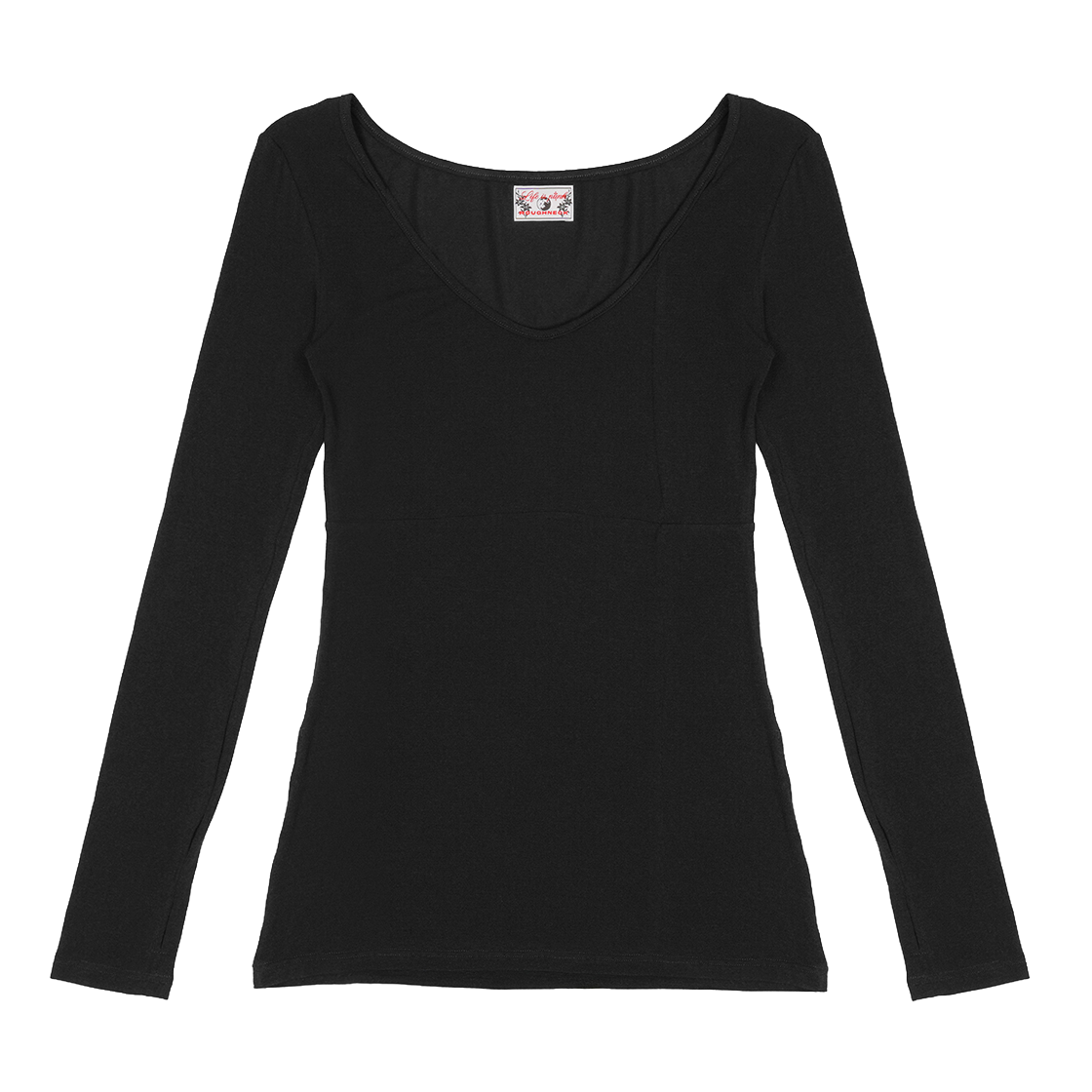 러프넥 크로스라인 슬림 탑 블랙