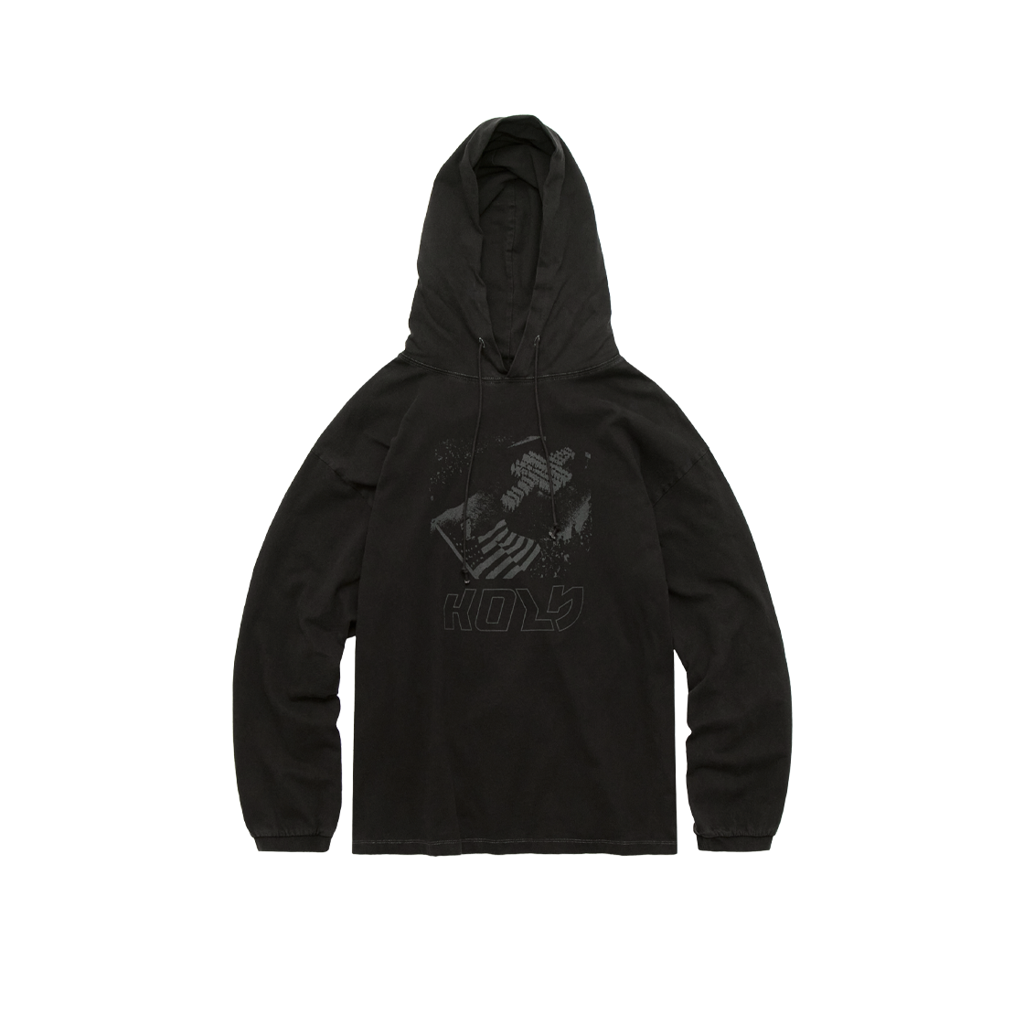 폴리테루 그래픽 후디드 롱 슬리브 홀리 차콜(Polyteru Graphic Hooded Long Sleeves Holy Charcoal)