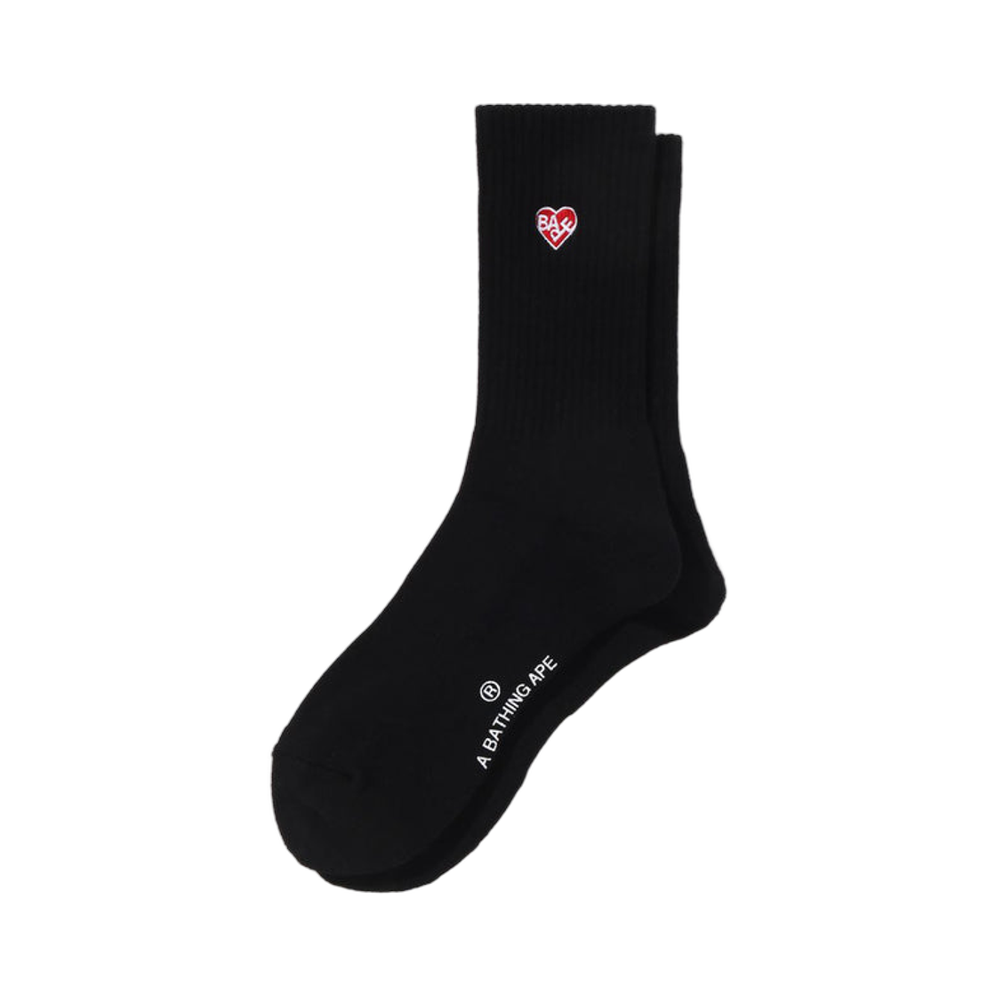 - (W) BAPE Ape Head One Point Bape Logo Socks Black