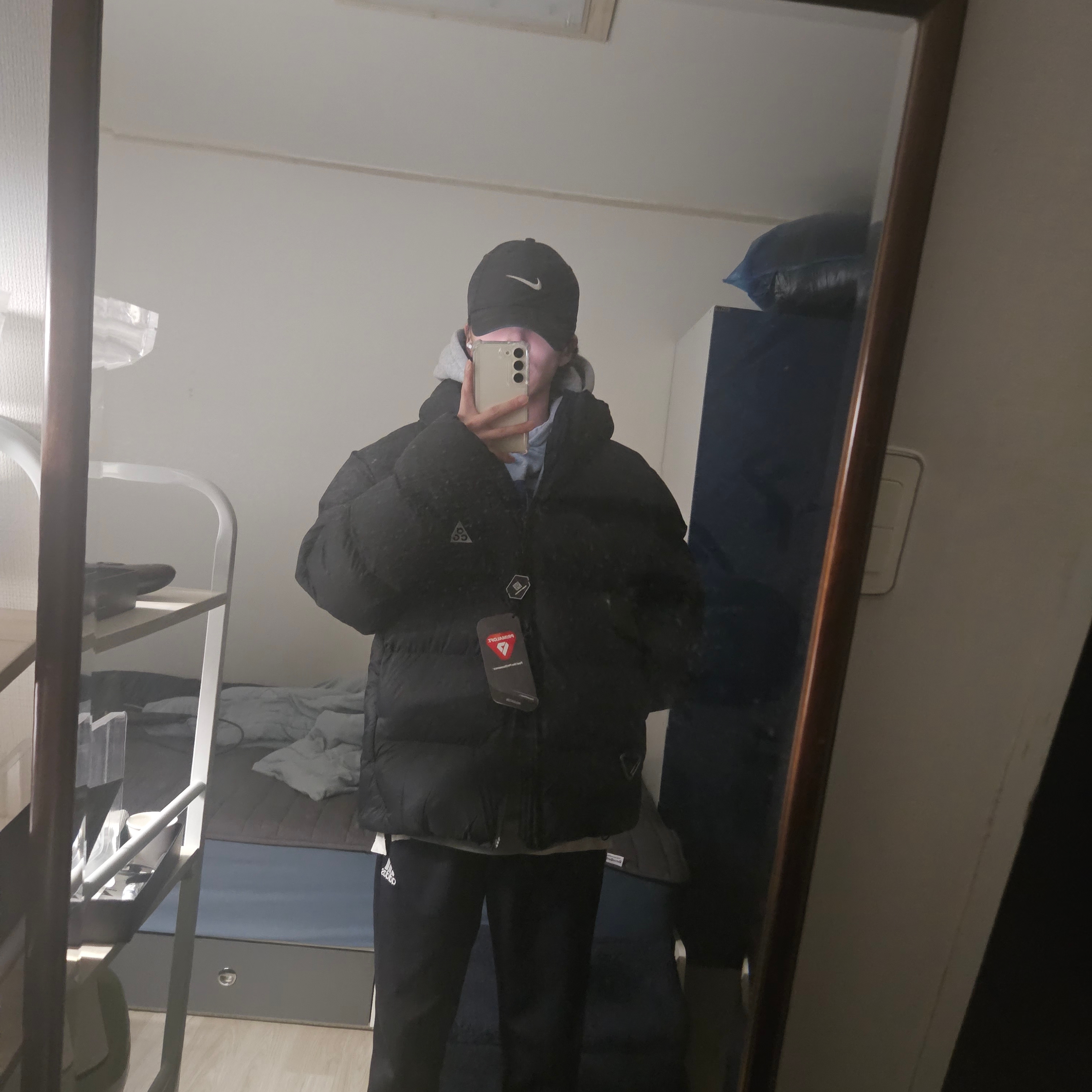 Nike ACG Therma-Fit ADV Lunar Lake Loose Hooded Jacket Black Summit White - Asia 착용 스타일