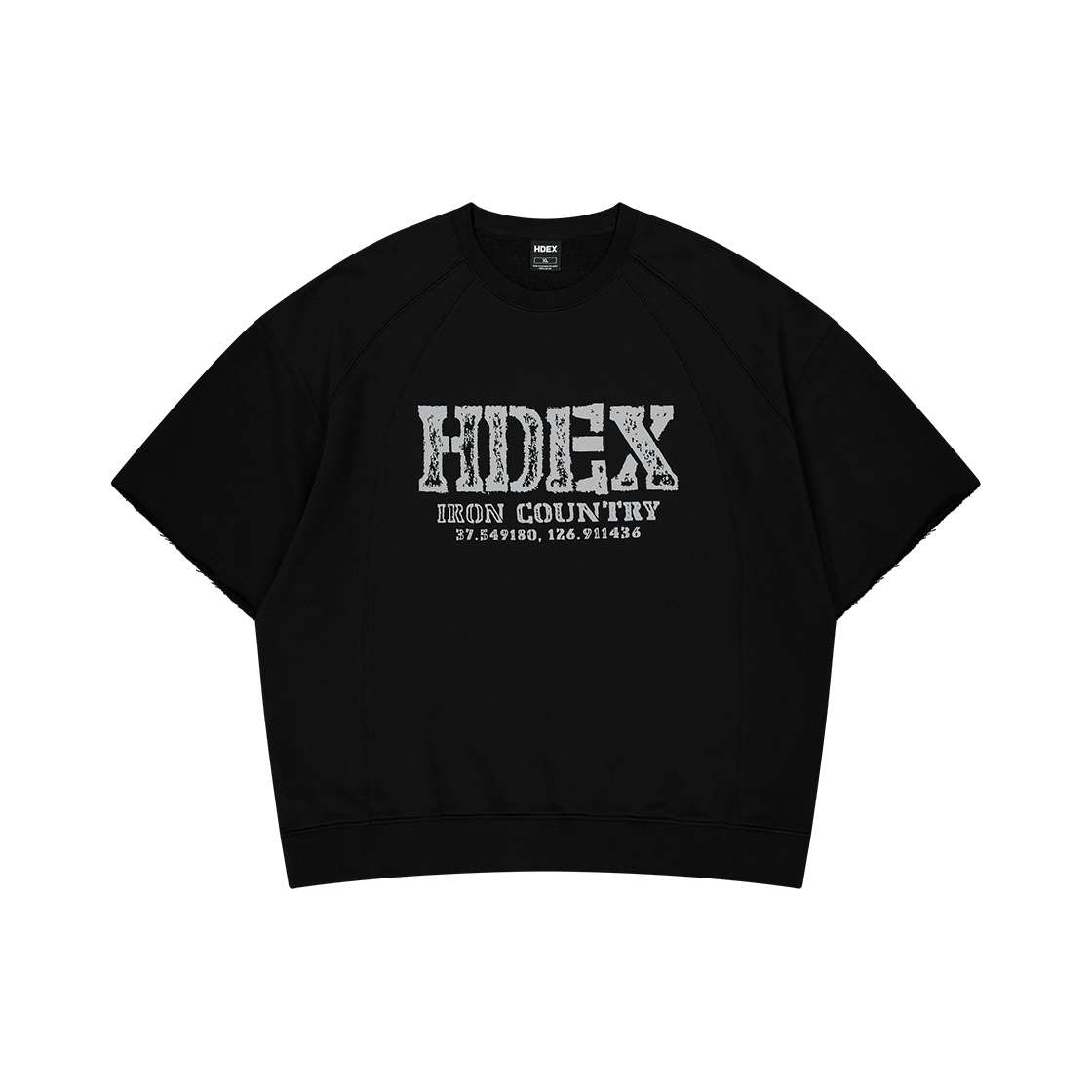 H3AM1MLTS140BK HDEX Core Cut Line Half Sweatshirt Black
