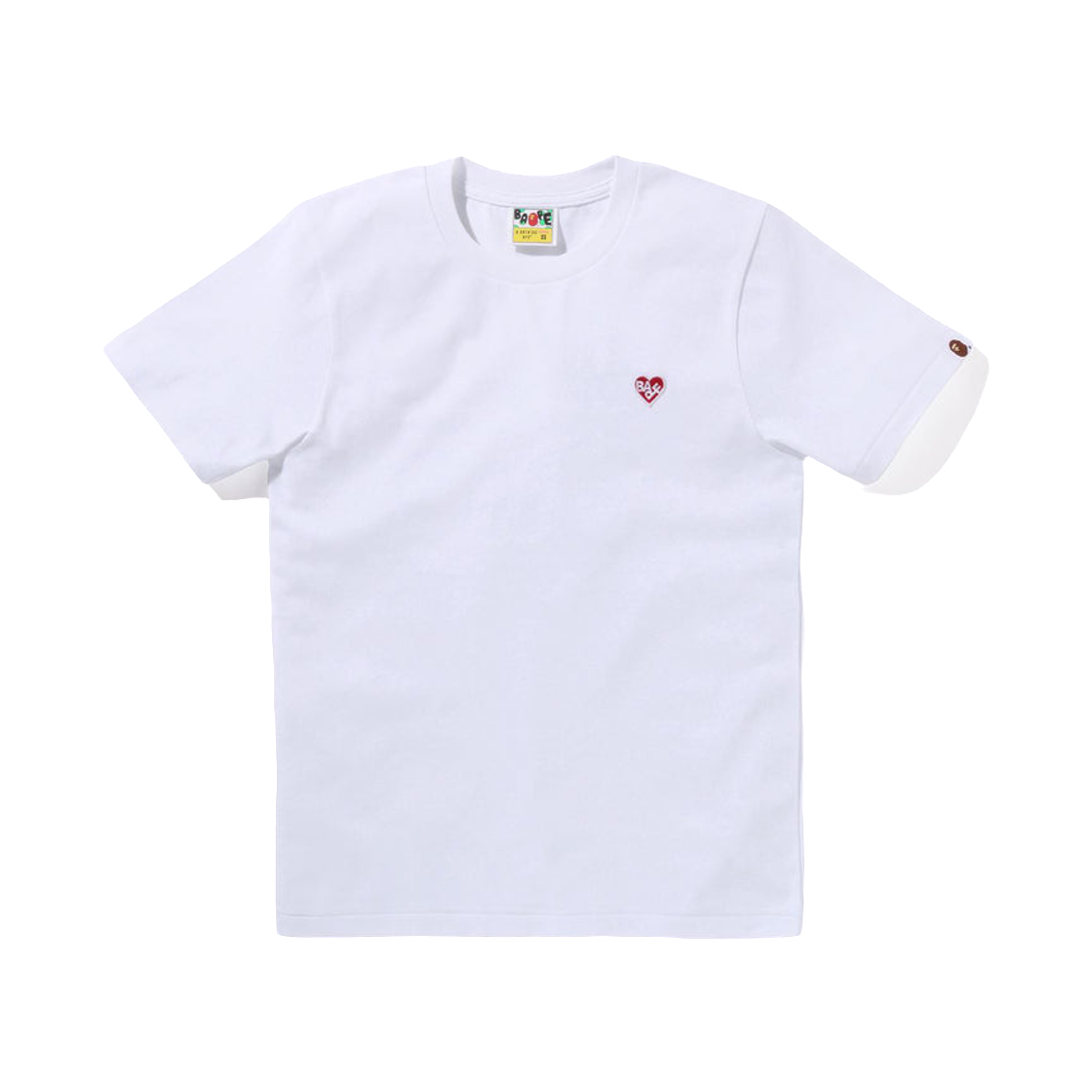 (W) 베이프 하트 원 포인트 티셔츠 화이트((W) BAPE Heart One Point T-Shirt White)