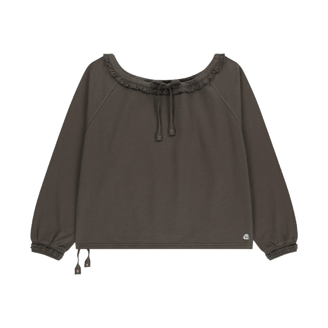 코이세이오 드로스트링 롱 슬리브 차콜(COYSEIO Drawstring Long Sleeve Charcoal)
