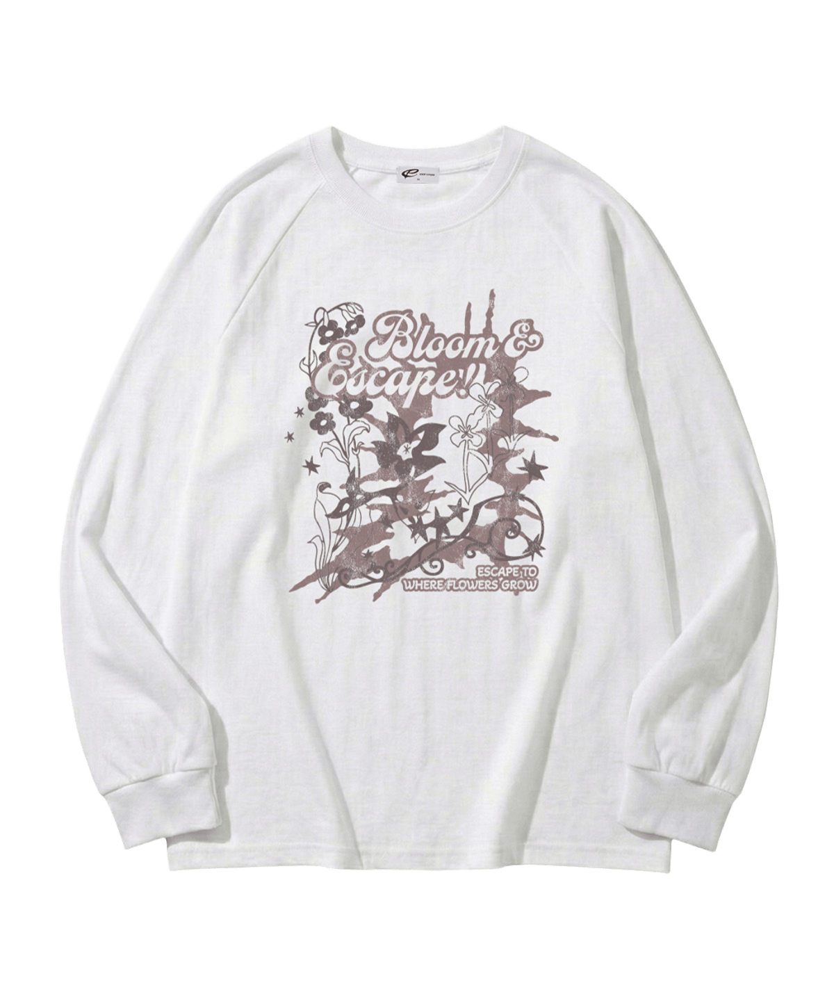 E261LS037WH Escapefrom Bloom ESCF Print Long Sleeve