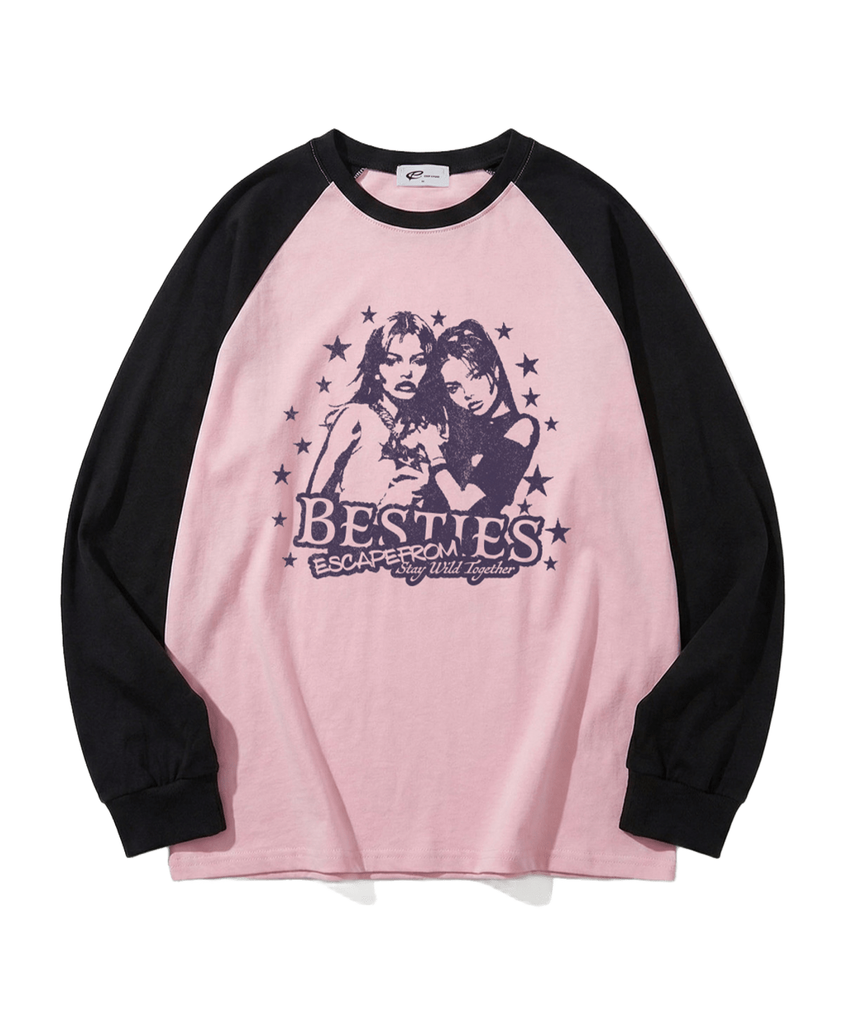 E261LS036PN Escapefrom Bestie ESCF Print Semi-Overfit Long Sleeve