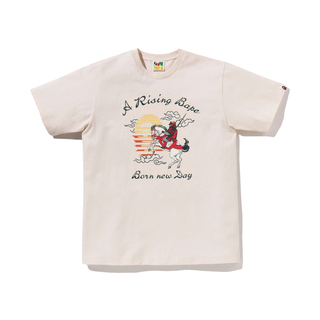- BAPE A Rising Bape Horse T-Shirt Ivory