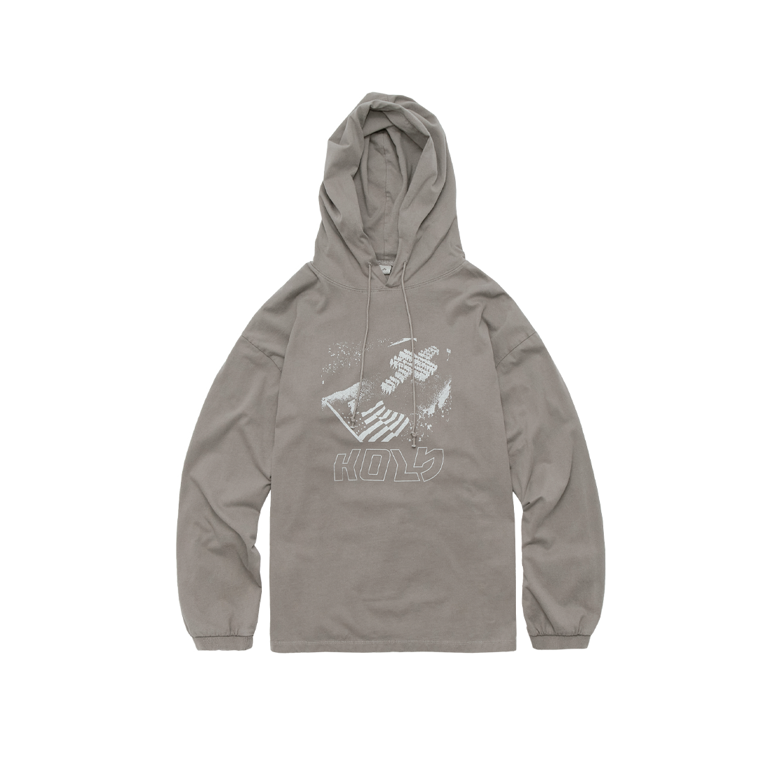 PL6PHD5091A4 Polyteru Graphic Hooded Long Sleeves Holy Gray