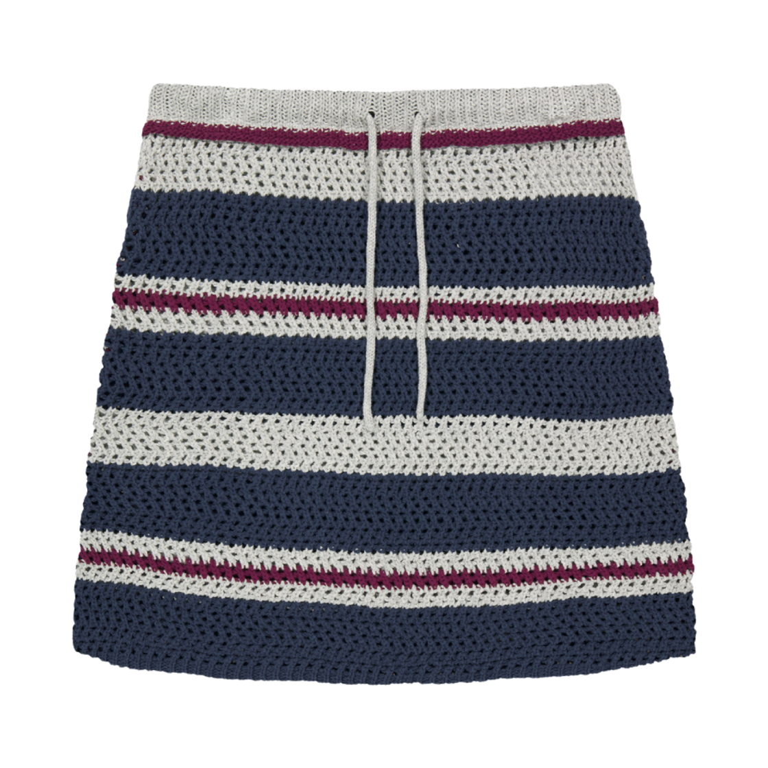 코이세이오 스트라이프 레이어드 니트 스커트 그레이(COYSEIO Stripe Layered Knit Skirt Grey)
