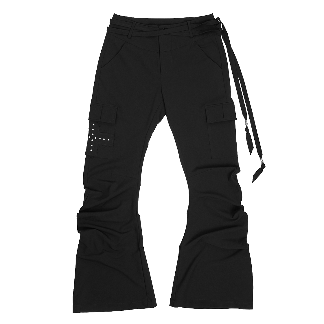 러프넥 드레이프 부츠컷 팬츠 블랙(Roughneck Drape Bootcut Pants Black)