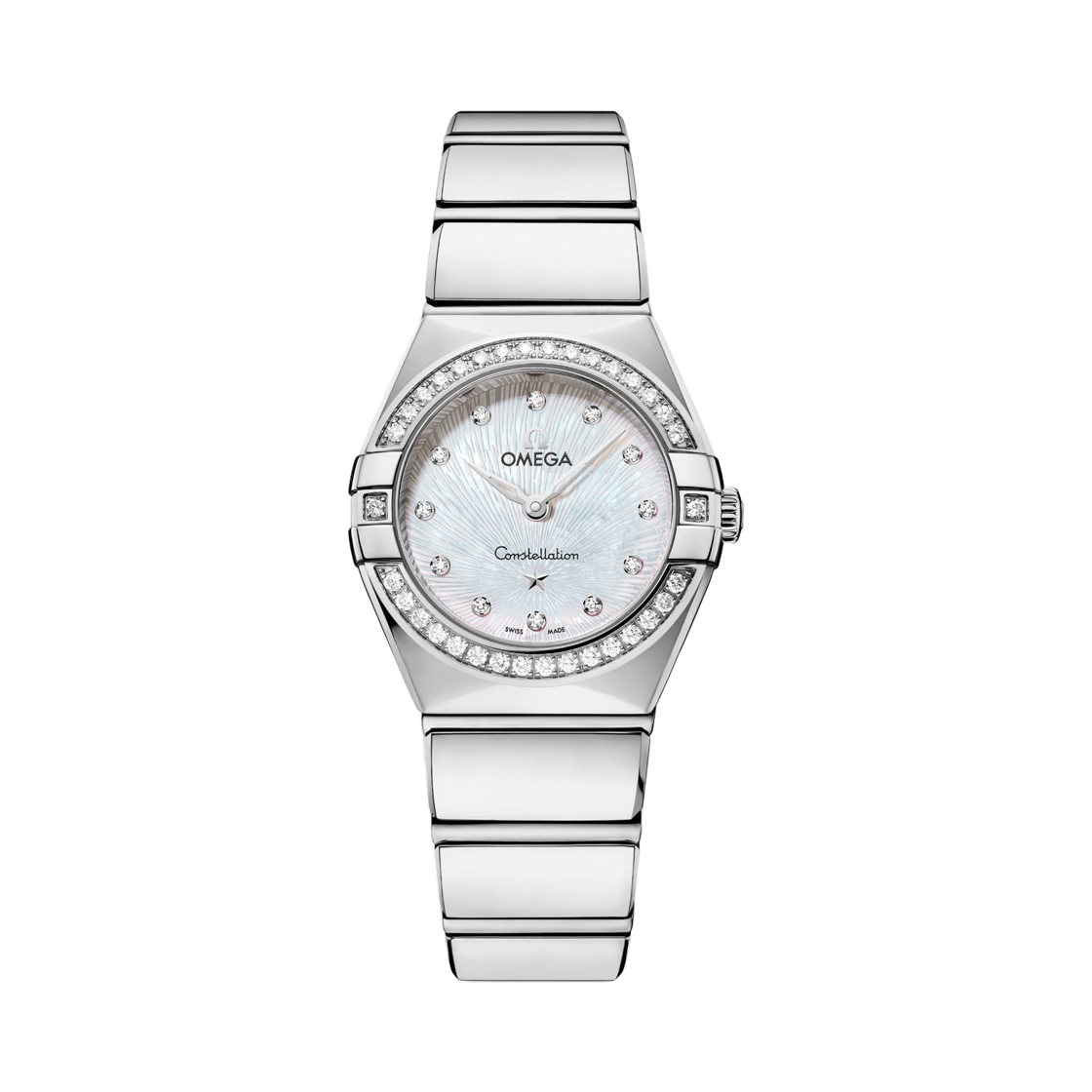 (W) 오메가 컨스텔레이션 쿼츠 25mm 스틸 화이트 다이아몬드((W) Omega Constellation Quartz 25mm Steel White Diamond) - 1
