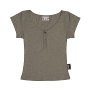 Roughneck Asci Cross Henly Neck T-shirt Khaki Brown