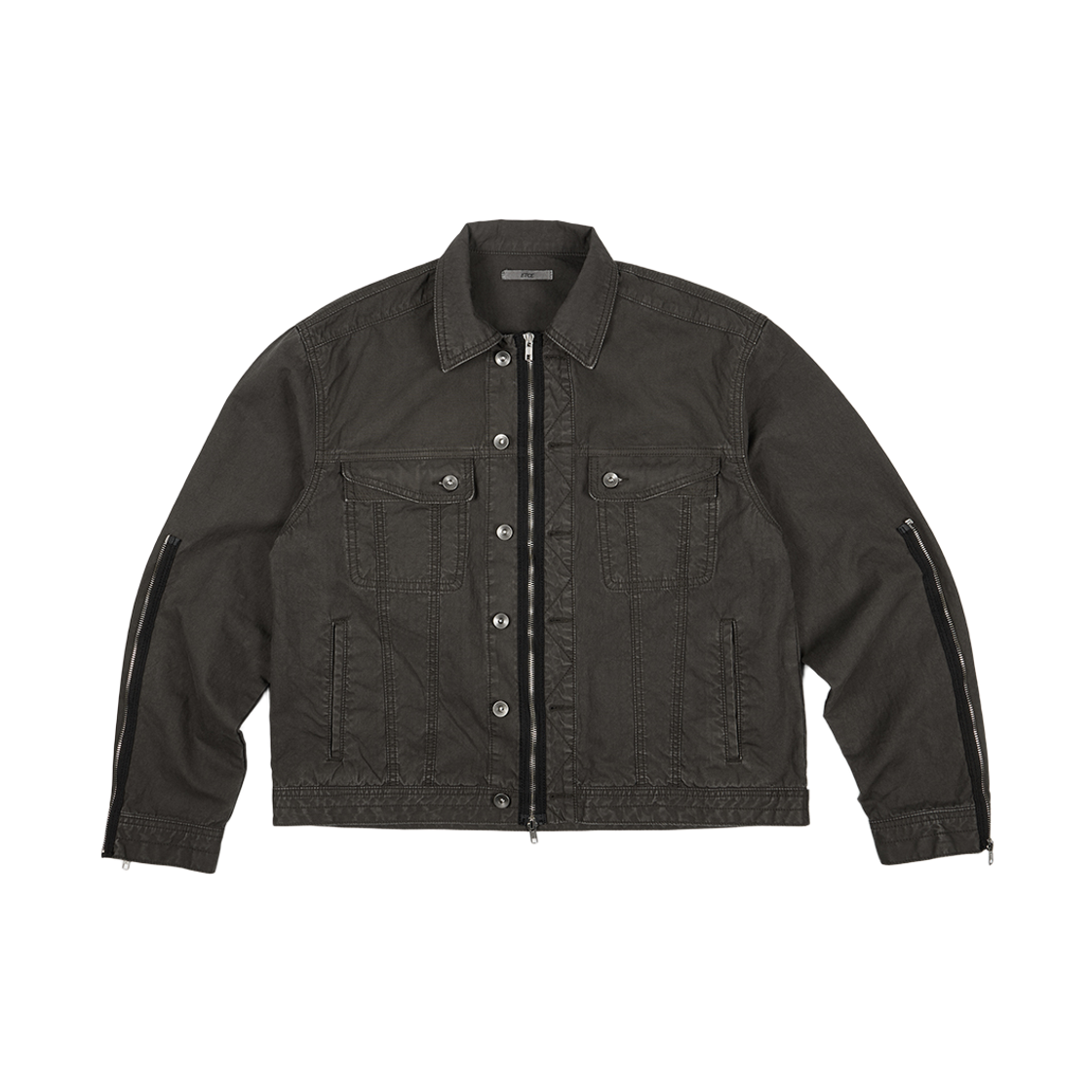 이티씨이 다이드 3 집 트러커 차콜(ETCE Dyed 3 Zip Trucker Charcoal)