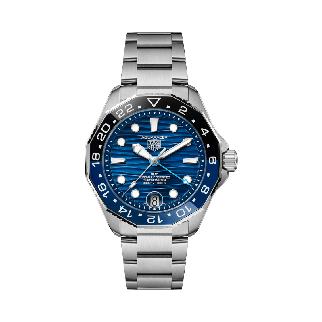 태그 호이어 아쿠아레이서 프로페셔널 300 GMT 오토매틱 42mm 스틸 블루(TAG Heuer Aquaracer Professional 300 GMT Automatic 42mm Steel Blue) - 1