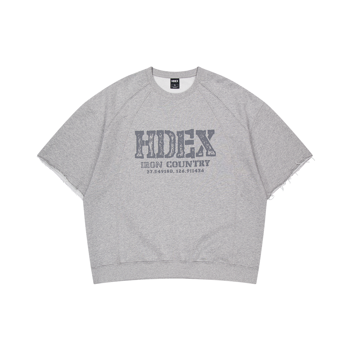 H3AM1MLTS14MGY HDEX Core Cut Line Half Sweatshirt Melange Gray
