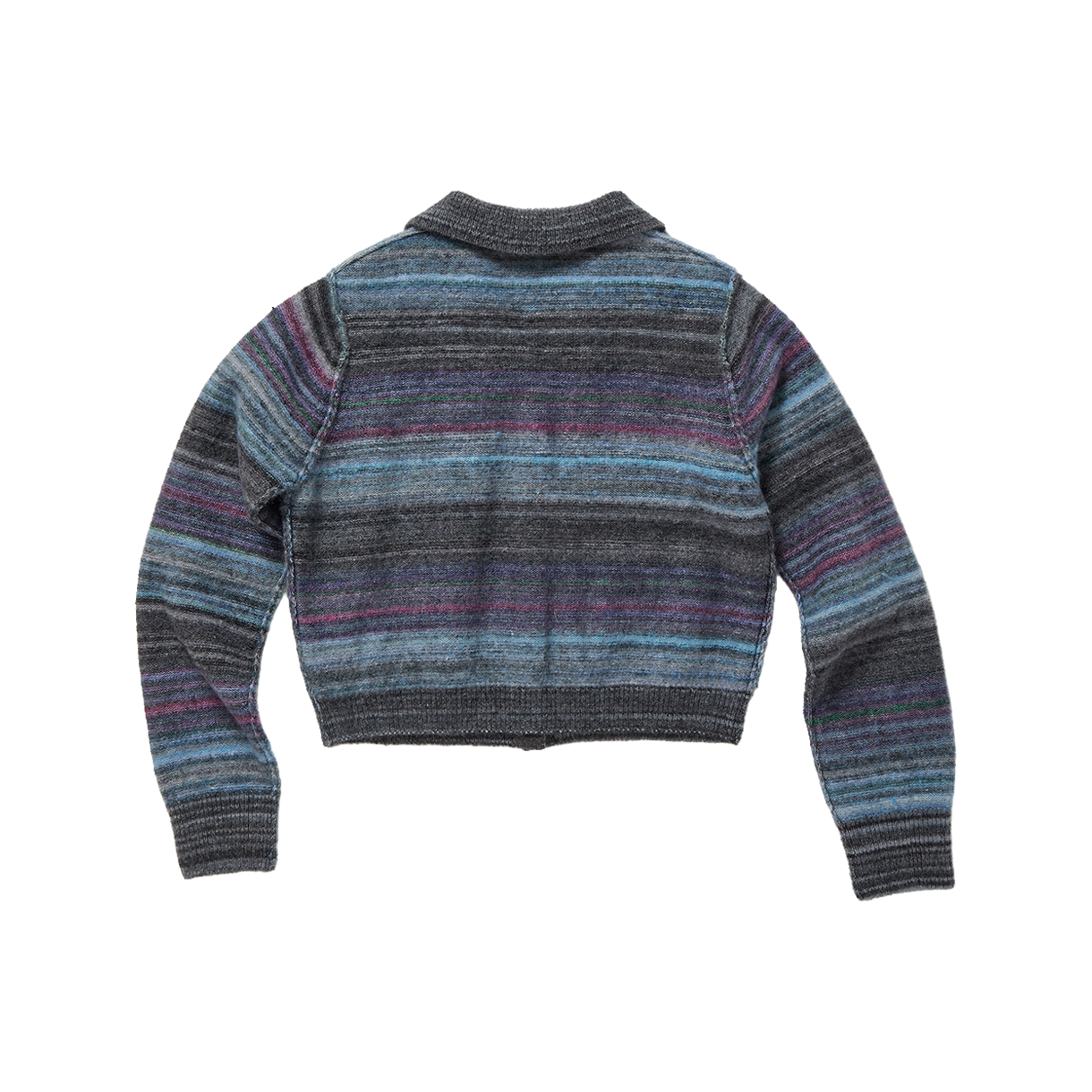 퍼버즈 우먼 스트라이프 니트 셔츠 그레이 - 26SS(Perverze Women Striped Knit Shirts Gray - 26SS) - 2