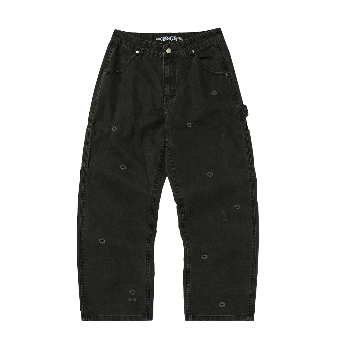 스웨이드 펀칭 데미지 팬츠 블랙(Suade Punching Damage Pants Black)