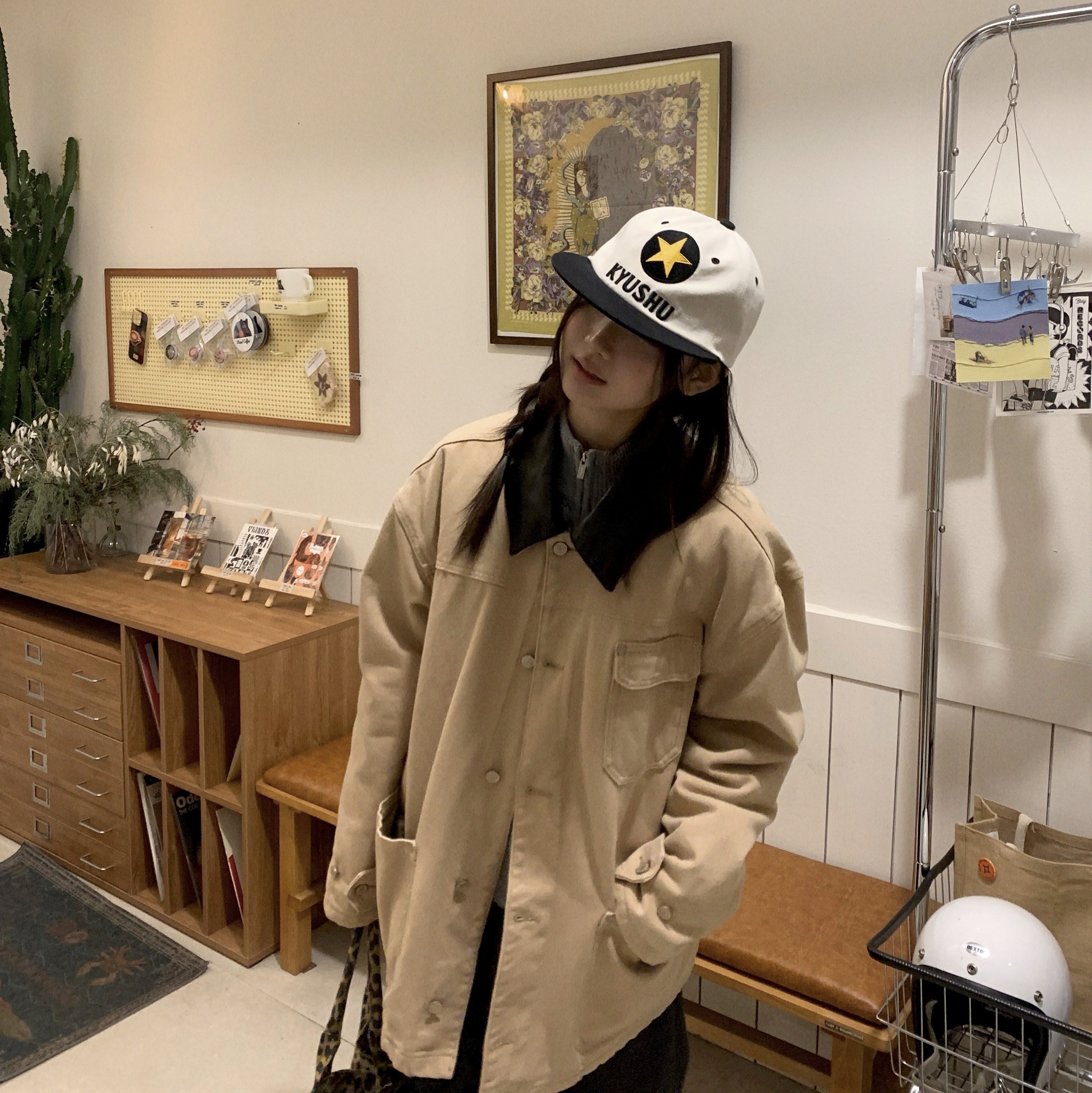 Aoiro KYUSHU Star ビール Cap, Kapital Color Bandana Amaterasu Yellow 착용 스타일 - 3