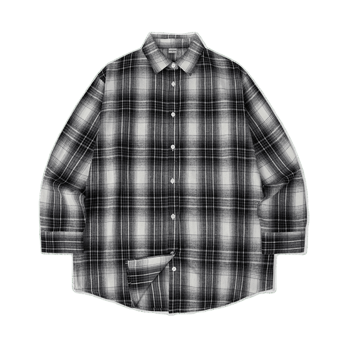 이스케이프프롬 이지 라인 오버핏 체크 셔츠 블랙(Escapefrom Easy Line Overfit Check Shirt)