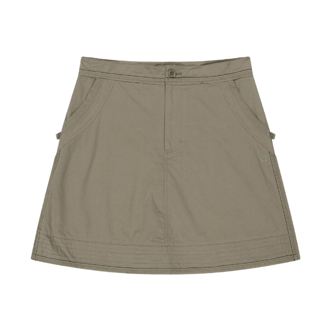코이세이오 로우 엣지 코튼 스커트 애쉬 브라운(COYSEIO Raw Edge Cotton Skirt Ash Brown)
