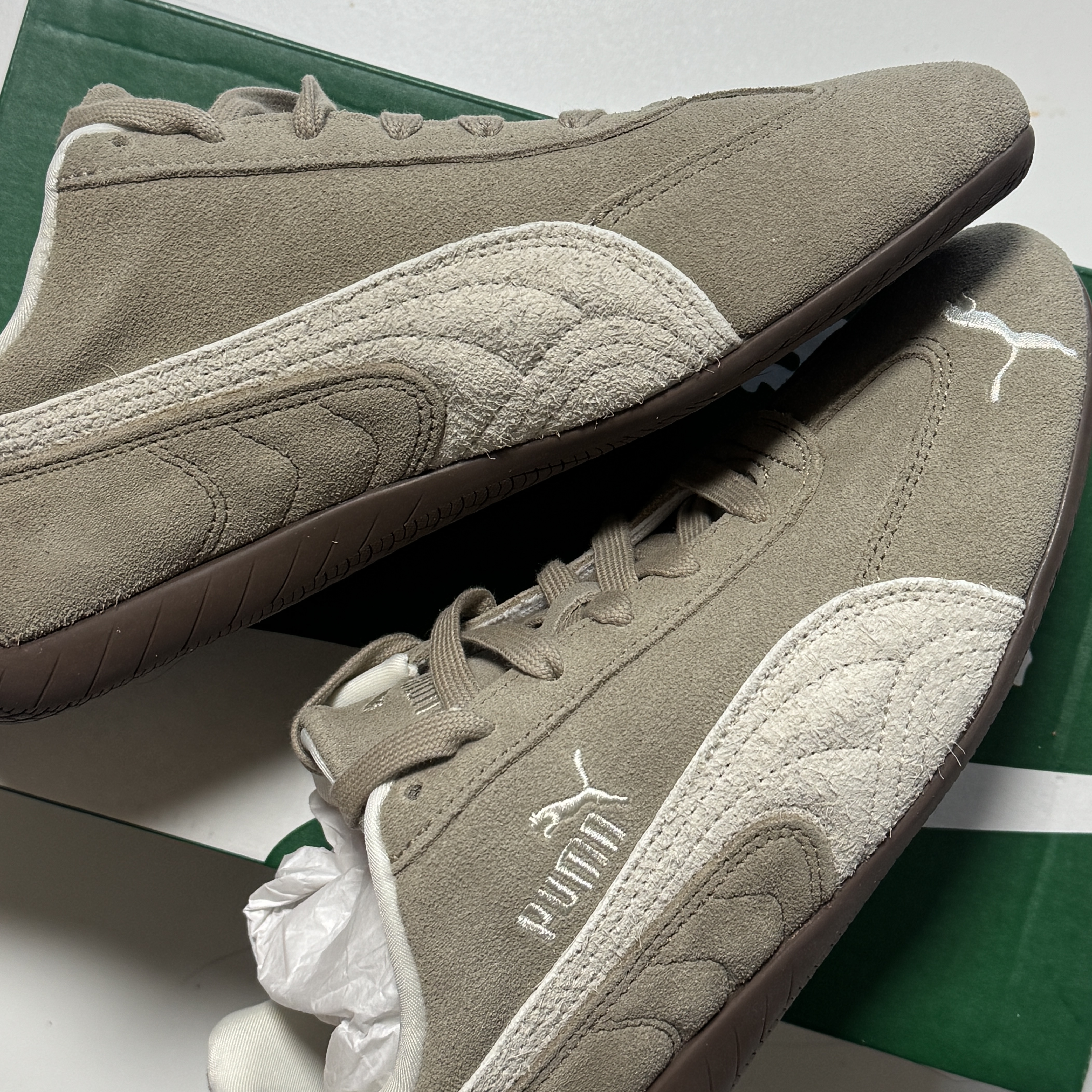(W) Puma Speedcat Elevated Ice Coffee Alpine Snow 착용 스타일 - 1