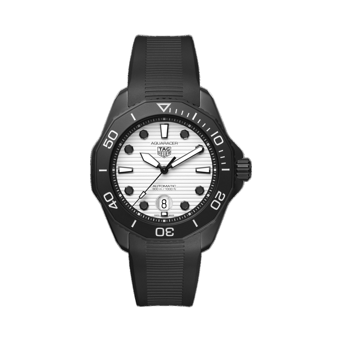WBP201D-FT6197 TAG Heuer Aquaracer Professional 300 Date Automatic 43mm Rubber White