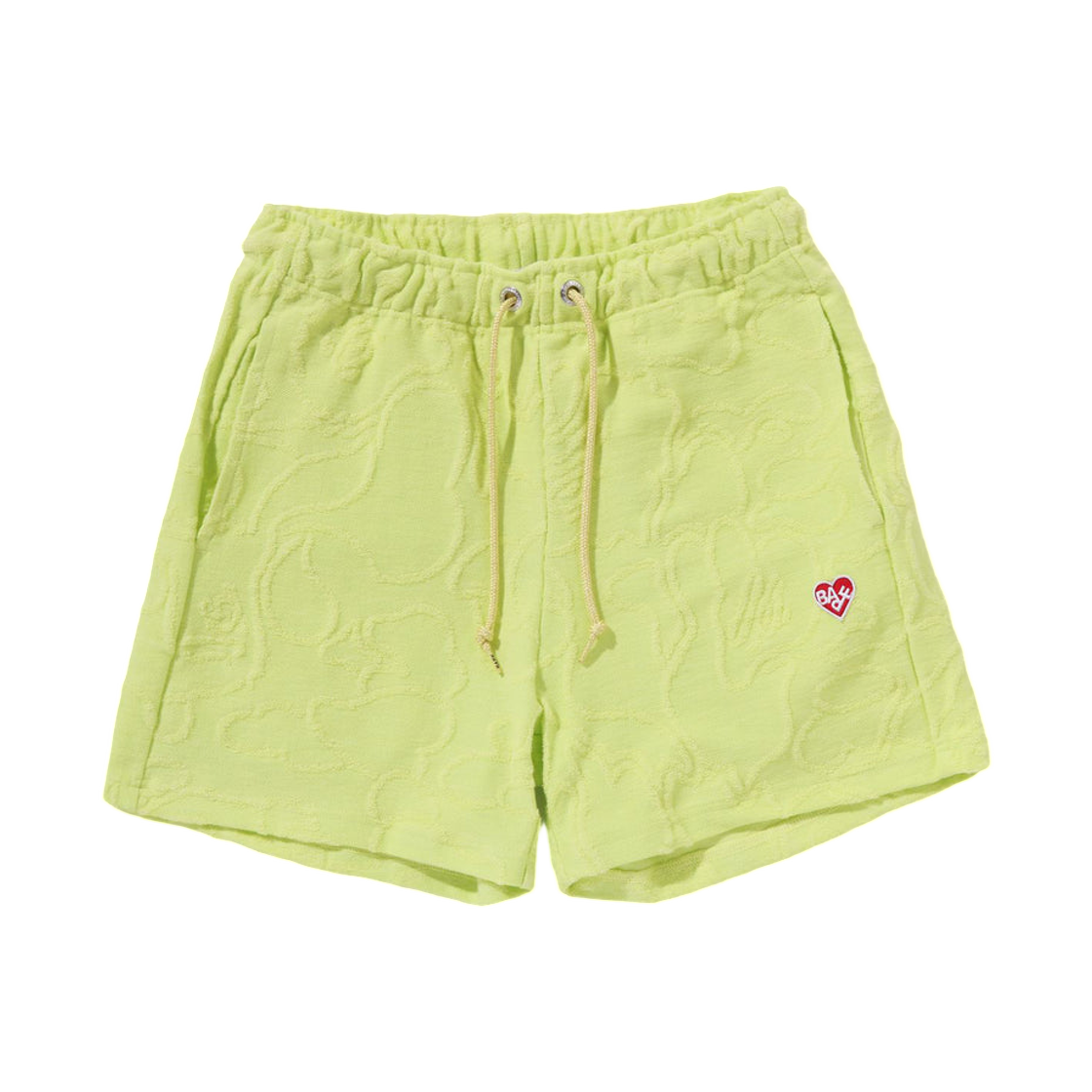 - (W) BAPE Neon Camo Jacquard Sweatshorts Yellow