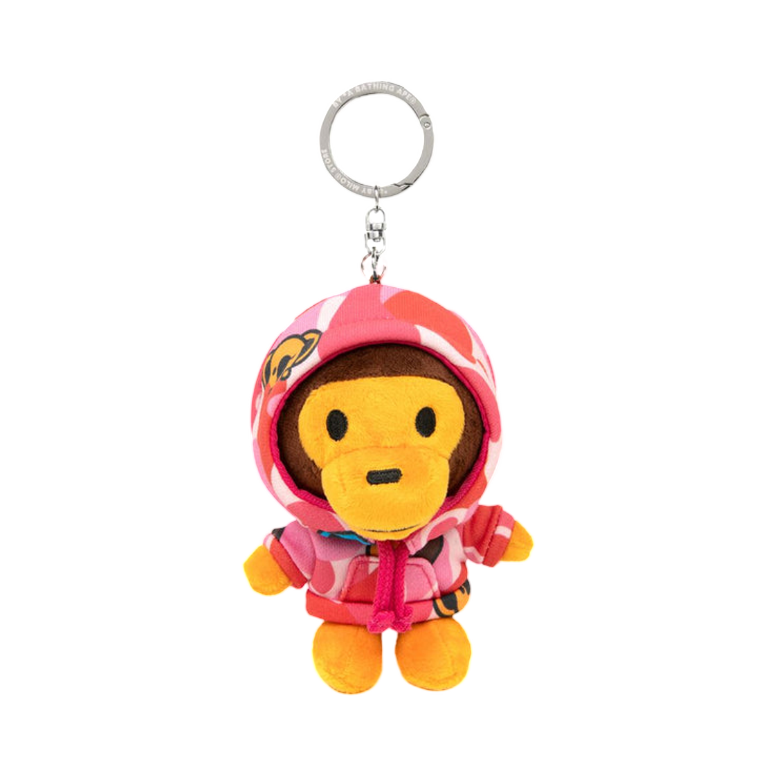 - BAPE Baby Milo Plush Doll Milo All Friends Camo Hoodie Keychain Pink