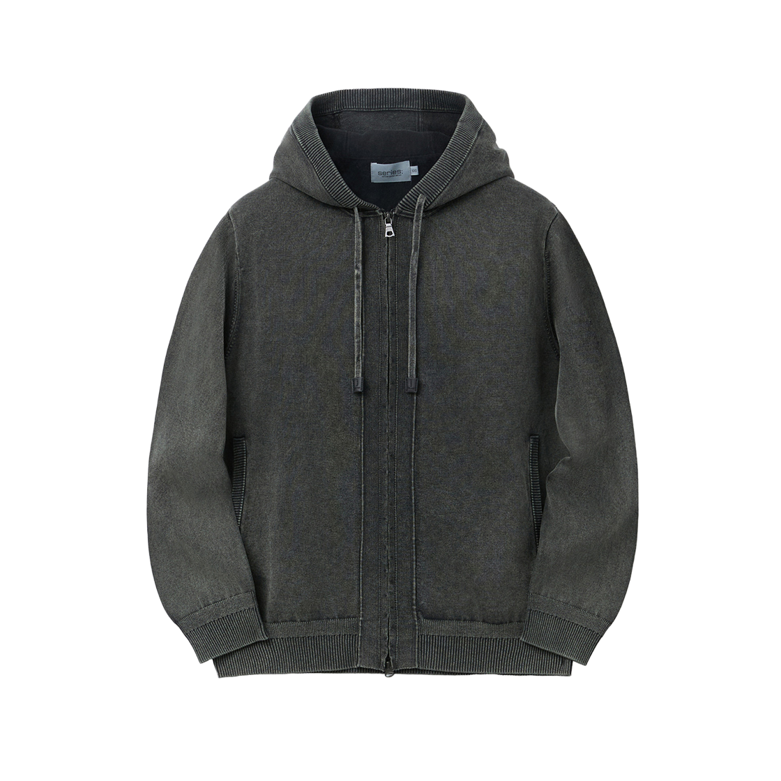 시리즈 가먼트다잉 후드 집업 차콜(SERIES Garment-Dyed Hooded Zip-Up Charcoal)