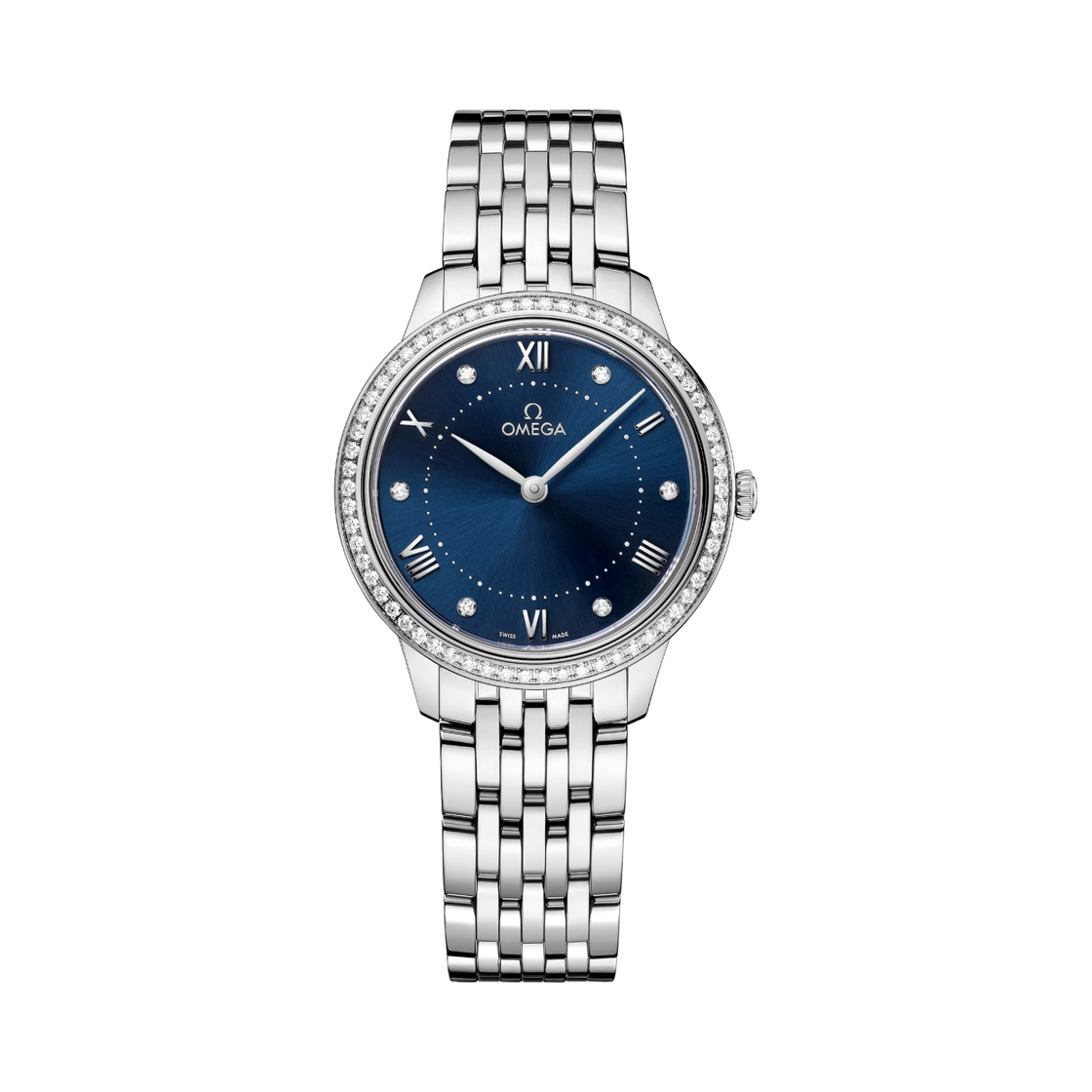 (W) 오메가 드 빌 프레스티지 쿼츠 30mm 스틸 블루 다이아몬드((W) Omega De Ville Prestige Quartz 30mm Steel Blue Diamond) - 1