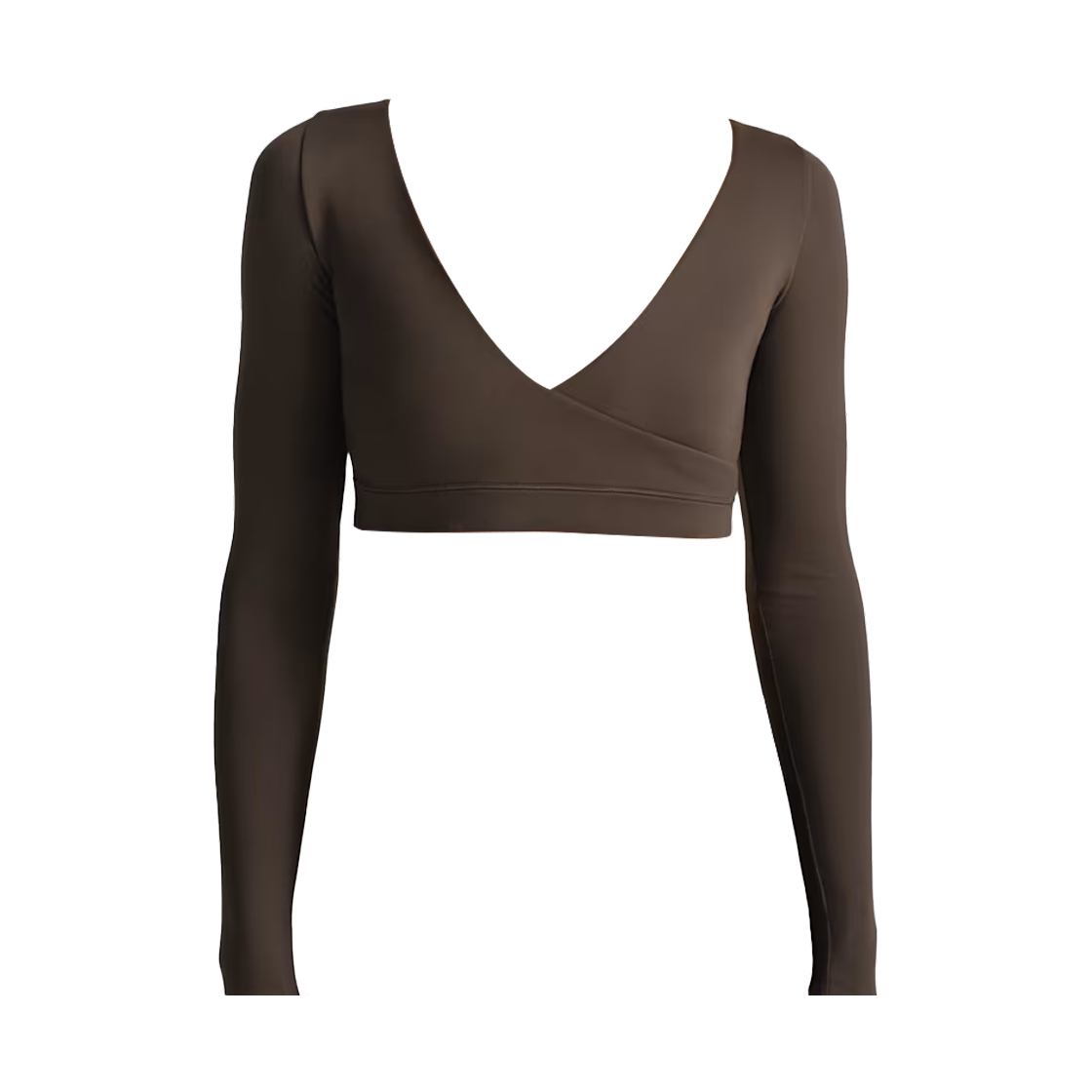 IR5073-233 (W) NikeSKIMS Matte Long-Sleeve Wrap Top NSKM Dark Sepia